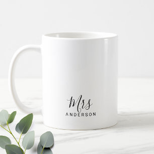 Mr and Mrs   Modern Script Personalized Coffee Mug