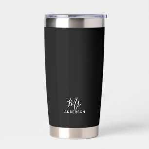 Mr and Mrs   Modern Script Personalized Insulated Tumbler
