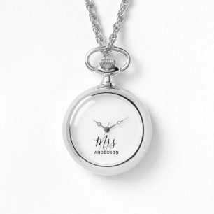 Mr and Mrs   Modern Script Wedding Watch