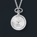 Mr and Mrs | Modern Script Wedding Watch<br><div class="desc">"Mr and Mrs" Modern Script Personalized Couple Gift

Perfect as wedding gifts for newlywed,  wedding anniversary gifts,  Valentine's day gifts and gift for any occasions.

Please note: The marble details are simulated in the artwork. No actual marble will be used in the making of this product.</div>