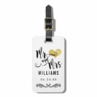 Mr. and Mrs. Monogram Black Gold Wedding Newlywed