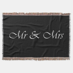 Mr and Mrs Monogram Throw Blanket