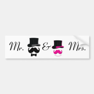 Mr. and Mrs. Moustache sticker
