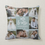Mr and Mrs multi photo wedding family gift Throw Pillow<br><div class="desc">Multi photo Mr and mrs wedding family gift. Ideal wedding,  new home,  anniversary,  birthday or Christmas gift. A fun way to show off all of your beautiful photographs.</div>