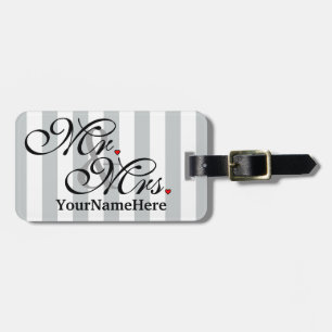 Mr. and Mrs. Name Click to Customize Colour Luggage Tag