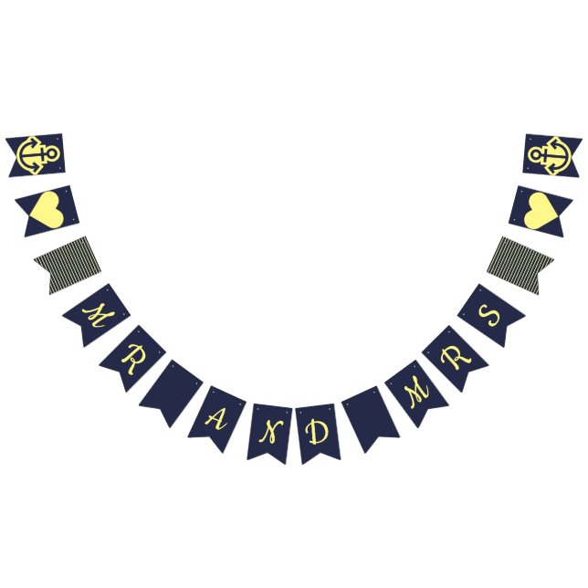 Mr and Mrs Nautical Bunting Flags (All)