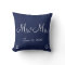 Mr. and Mrs. Navy Blue Nautical Wedding Pillows