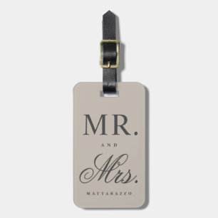 Mr. and Mrs. newly wed luggage tag