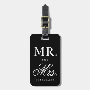 Mr. and Mrs. newly wed luggage tag