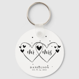 Mr. and Mrs. Newly Weds Wedding   Keychain