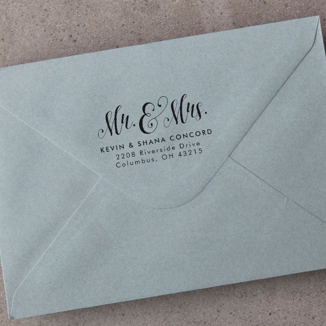 Mr. and Mrs. newlywed address Self-inking Stamp (Creator Uploaded)