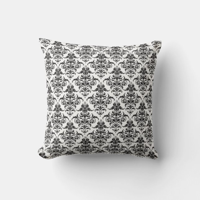 Mr. and Mrs. Newlywed Pillow - Black and White (Front)