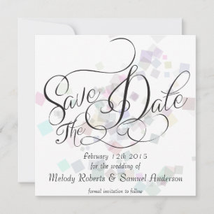 Mr and Mrs   Pastel Colours Confetti Save The Date