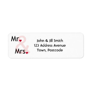Mr and Mrs personalized address labels