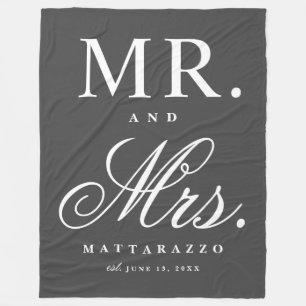 Mr. and Mrs. Personalized Fleece Blanket