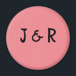 mr and mrs personalized pink wedding magnet<br><div class="desc">design</div>