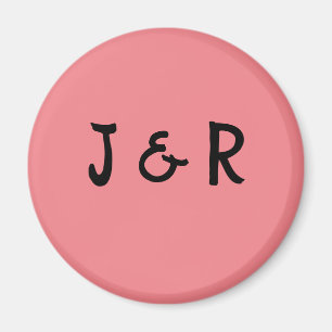 mr and mrs personalized pink wedding magnet