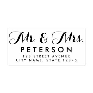 Mr and Mrs Personalized Rubber Stamp