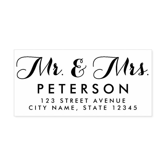 Mr and Mrs Personalized Rubber Stamp (Design)