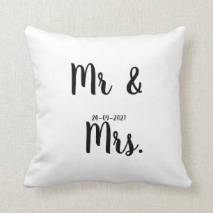 mr and mrs personalized  throw pillow
