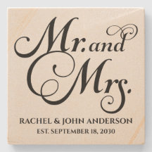 Mr and mrs, Personalized Wedding Gift, Marble