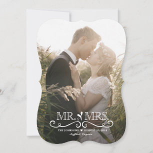 Mr and Mrs   photo wedding announcement