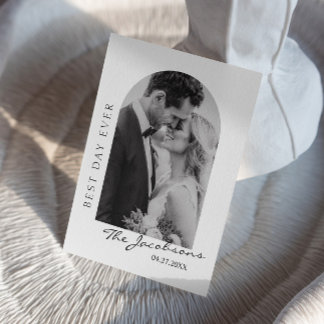 Mr. and Mrs. Photo Wedding Thank You card