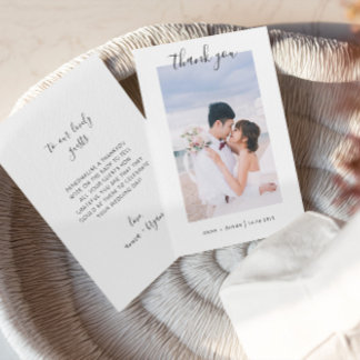 Mr. and Mrs. Photo Wedding Thank You Foil Card