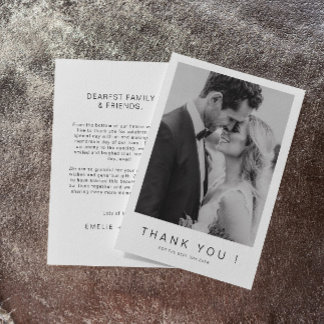 Mr. and Mrs. Photo Wedding Thank You Foil Card
