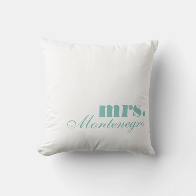 Mr. and Mrs. Reversible Throw Pillows Personalized (Front)