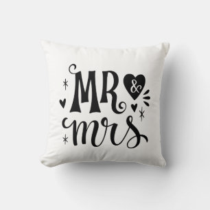Mr and Mrs - Romantic Keepsake Gift Throw Pillow