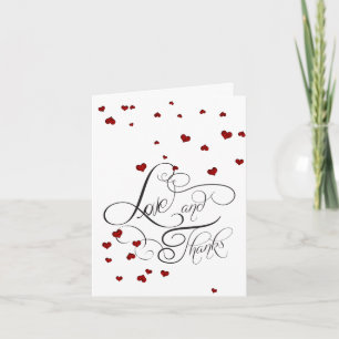 Mr and Mrs Ruby Heart Confetti Thank You Card