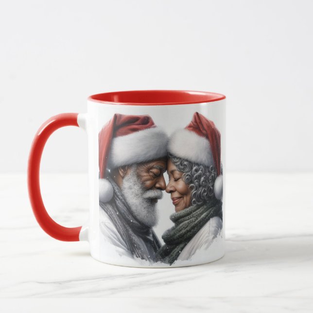 Mr and Mrs Santa African American Coffee Mug (Left)