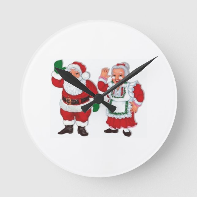 "MR AND MRS SANTA CLAUS" CLOCK (Front)