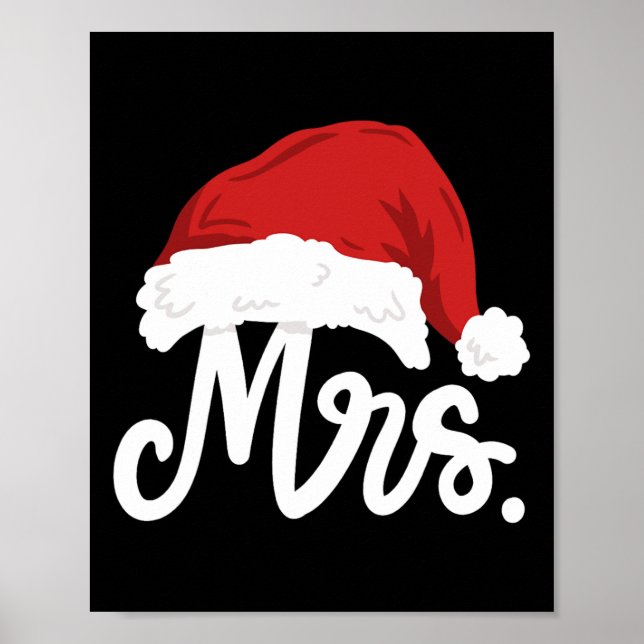 Mr And Mrs Santa Claus Couples Matching Christmas  Poster (Front)
