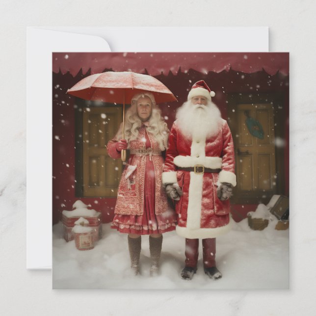 Mr and Mrs Santa Claus Holiday Card (Front)