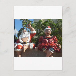 Mr and Mrs Santa Claus Holiday Postcard