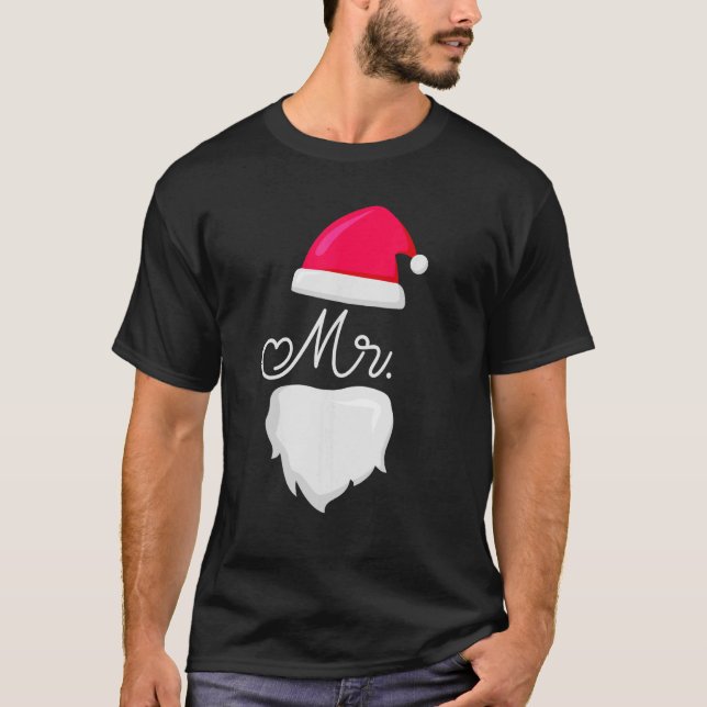 Mr And Mrs Santa Claus Pyjamas Couples Matching Ch T-Shirt (Front)