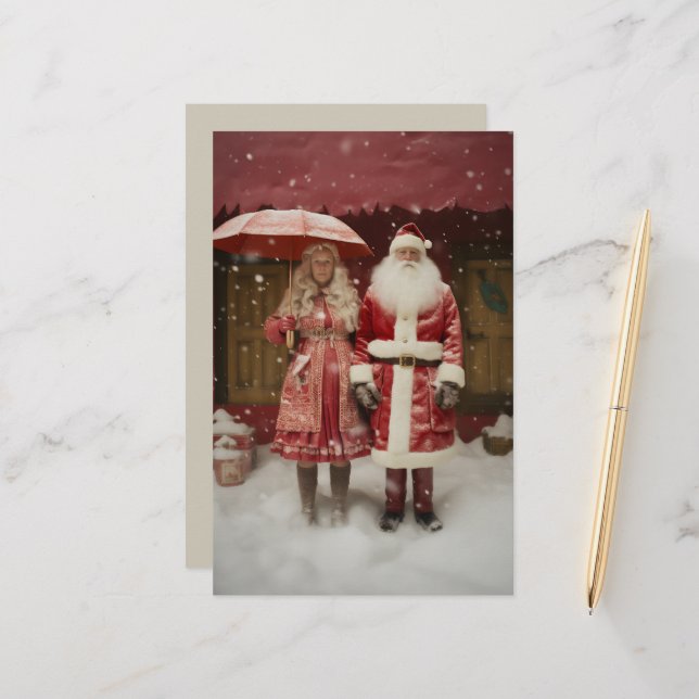 Mr and Mrs Santa Claus Stationery (Front/Back In Situ)