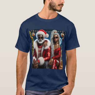 Mr and Mrs Santa Folded Greeting Card T-Shirt