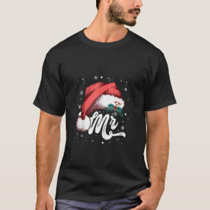 Mr And Mrs Santa Hat Xmas Couples Matching Pyjamas T-Shirt