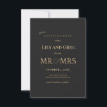 Mr and Mrs Save the Date Announcement<br><div class="desc">An elegant and formal save the date announcement in black and gold. (Vector created by rawpixel.com - www.freepik.com). The card is easy to customize with your wording, font and font colour. Not exactly what you're looking for? All our products can be custom designed to meet your needs at no extra...</div>