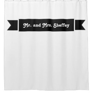 Mr and Mrs Sheffey on black ribbon 9602 Shower Cur