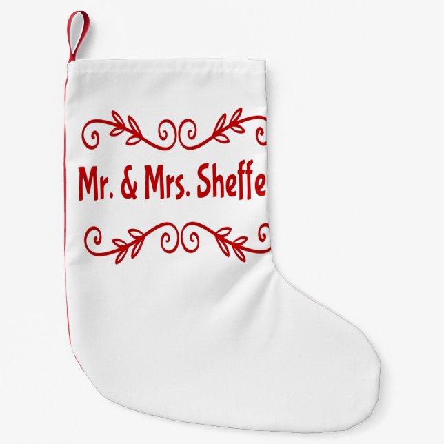 Mr and Mrs Sheffey Small Christmas Stocking (Front)