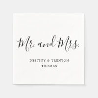 Mr and Mrs Simple Elegant Script Wedding