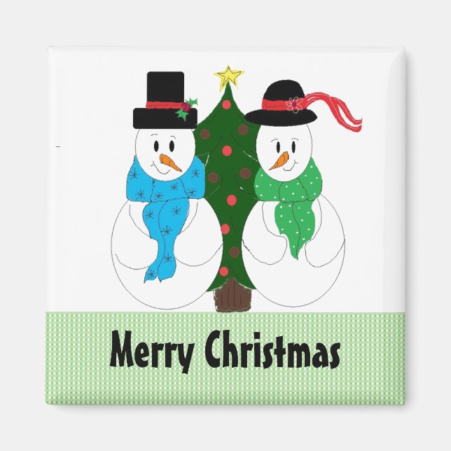 Mr.and Mrs. Snow Magnet (Front)