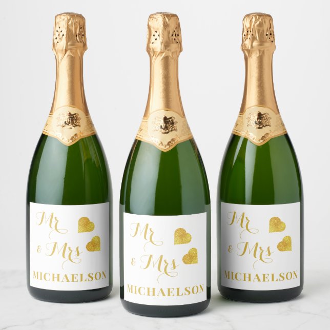 Mr. and Mrs. Sparkling Wine Label (Bottles)