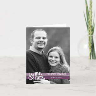 Mr. and Mrs. Thank You Card - Purple