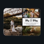 Mr and Mrs Thank You Photo Collage Black and White Magnet<br><div class="desc">Cute "Mr and Mrs" design wedding thank you magnets featuring three of your favorite wedding photos. Show your family and friends your appreciation for being a part of your wedding celebration with one of these beautiful keepsakes. Customize with your short message and names. Contact me through the button below if...</div>