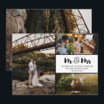 Mr and Mrs Thank You Photo Collage Wedding Card<br><div class="desc">Mr and Mrs design wedding thank you cards featuring four of your favourite wedding photos. Show your family and friends your appreciation for being a part of your wedding celebration with one of these beautiful thank you cards. If you need help with the template or placing your photos, contact me...</div>